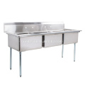 3 Three Bowl Commercial Stainless Steel Compartment Sink for US Restaurant Kitchen